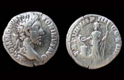 Commodus, Denarius, Salus reverse